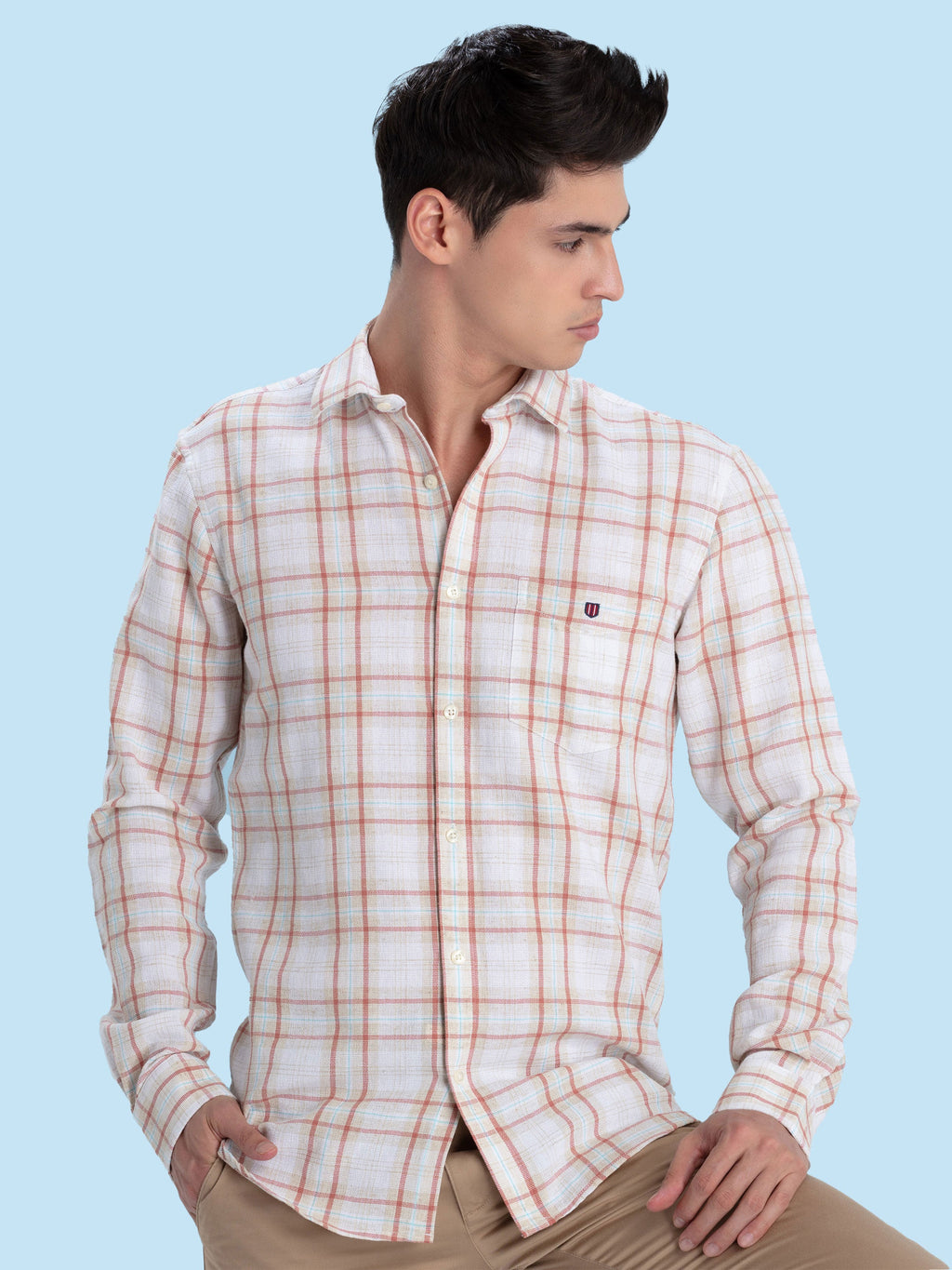Brick Checked Casual Shirt