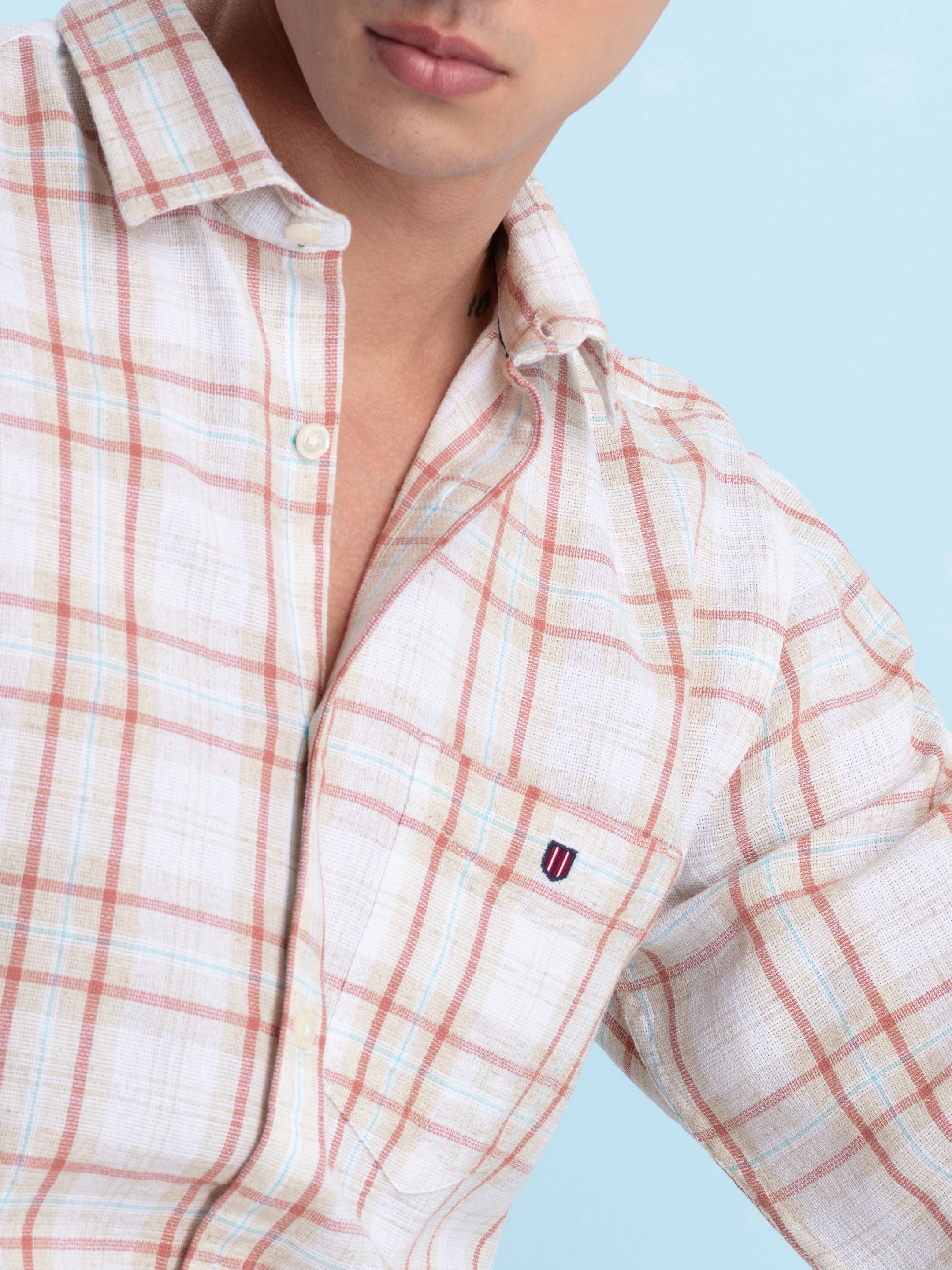 Brick Checked Casual Shirt