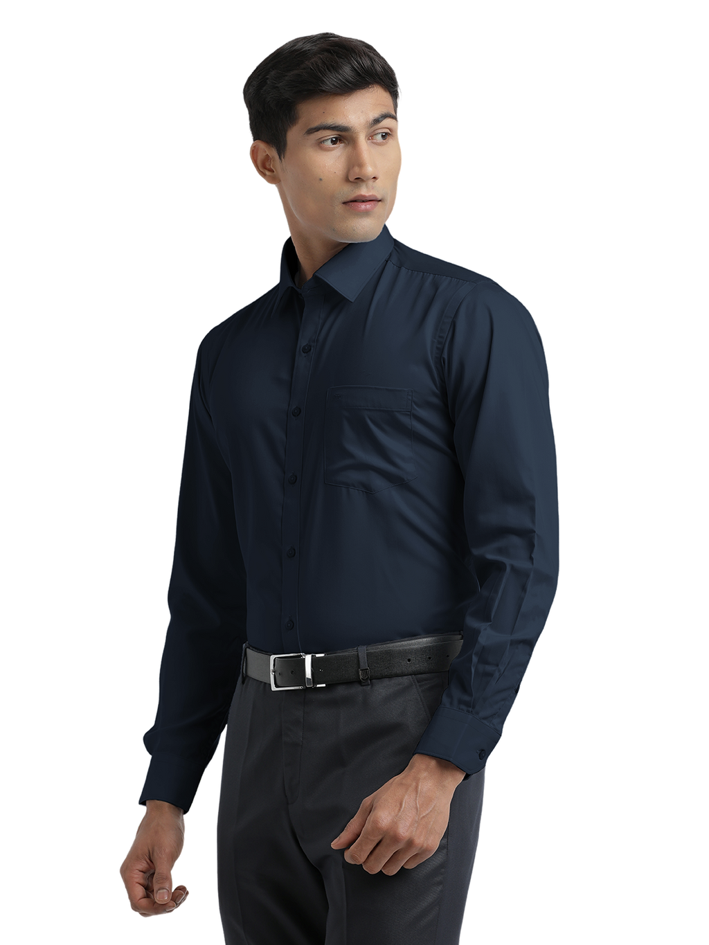 Navy Twill Wrinkle Free Solid Shirt