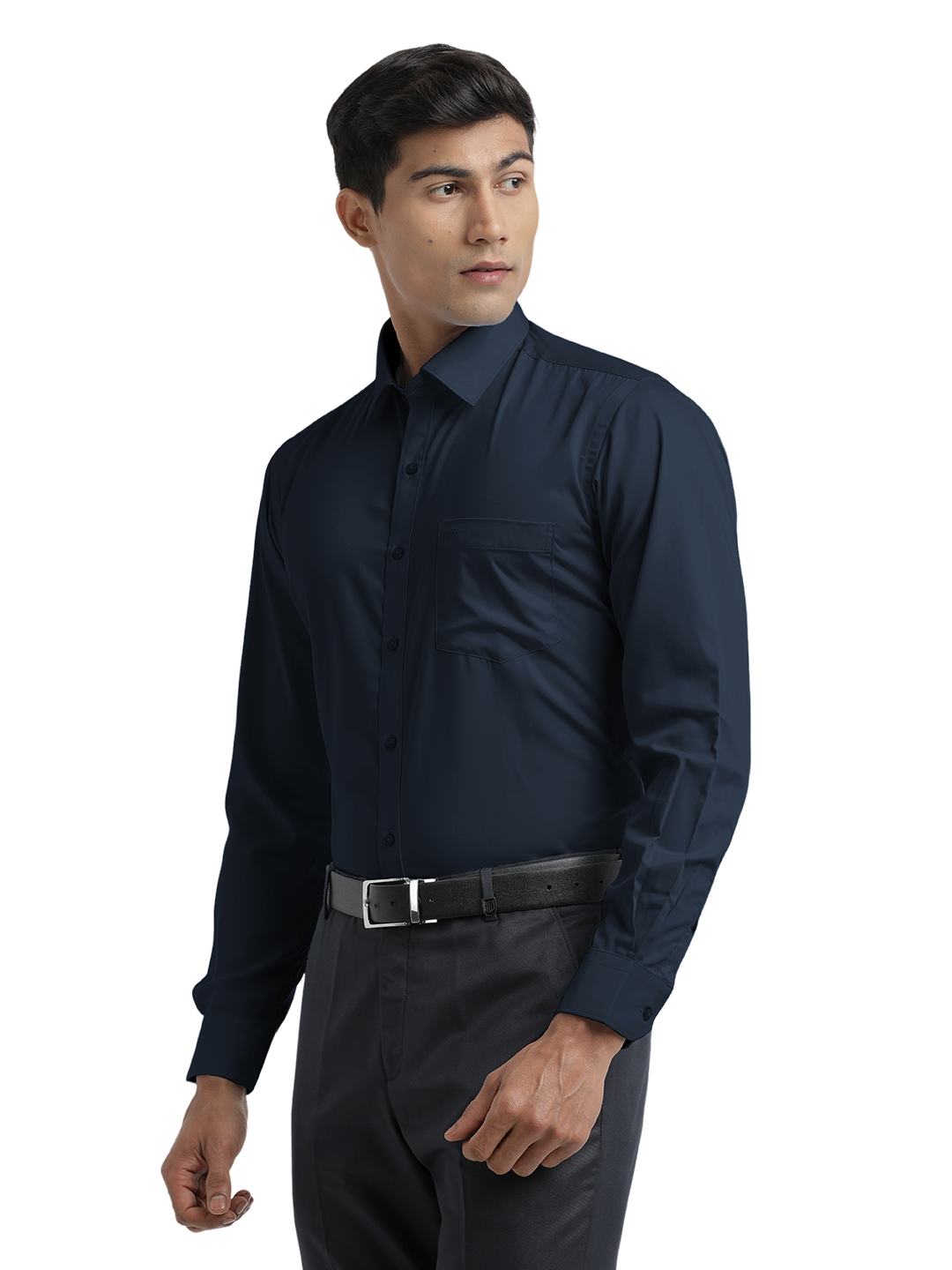 Navy Twill Wrinkle Free Solid Shirt