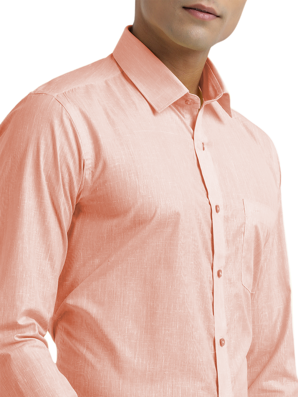 Peach Poly Cotton Solid Shirt