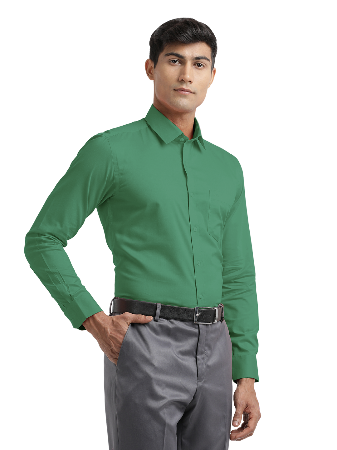 Aqua Green Micro Oxford Solid Shirt