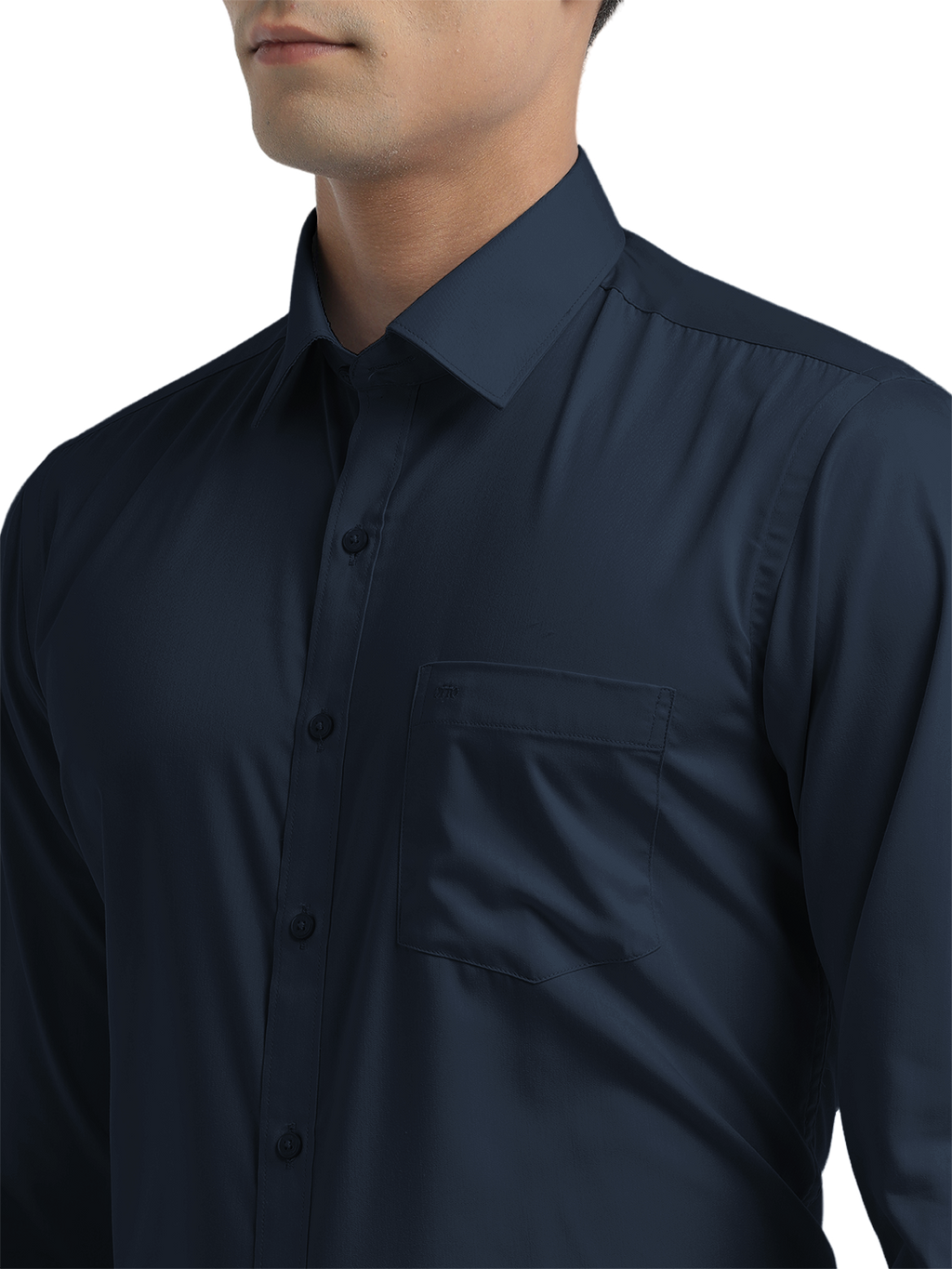 Navy Twill Wrinkle Free Solid Shirt