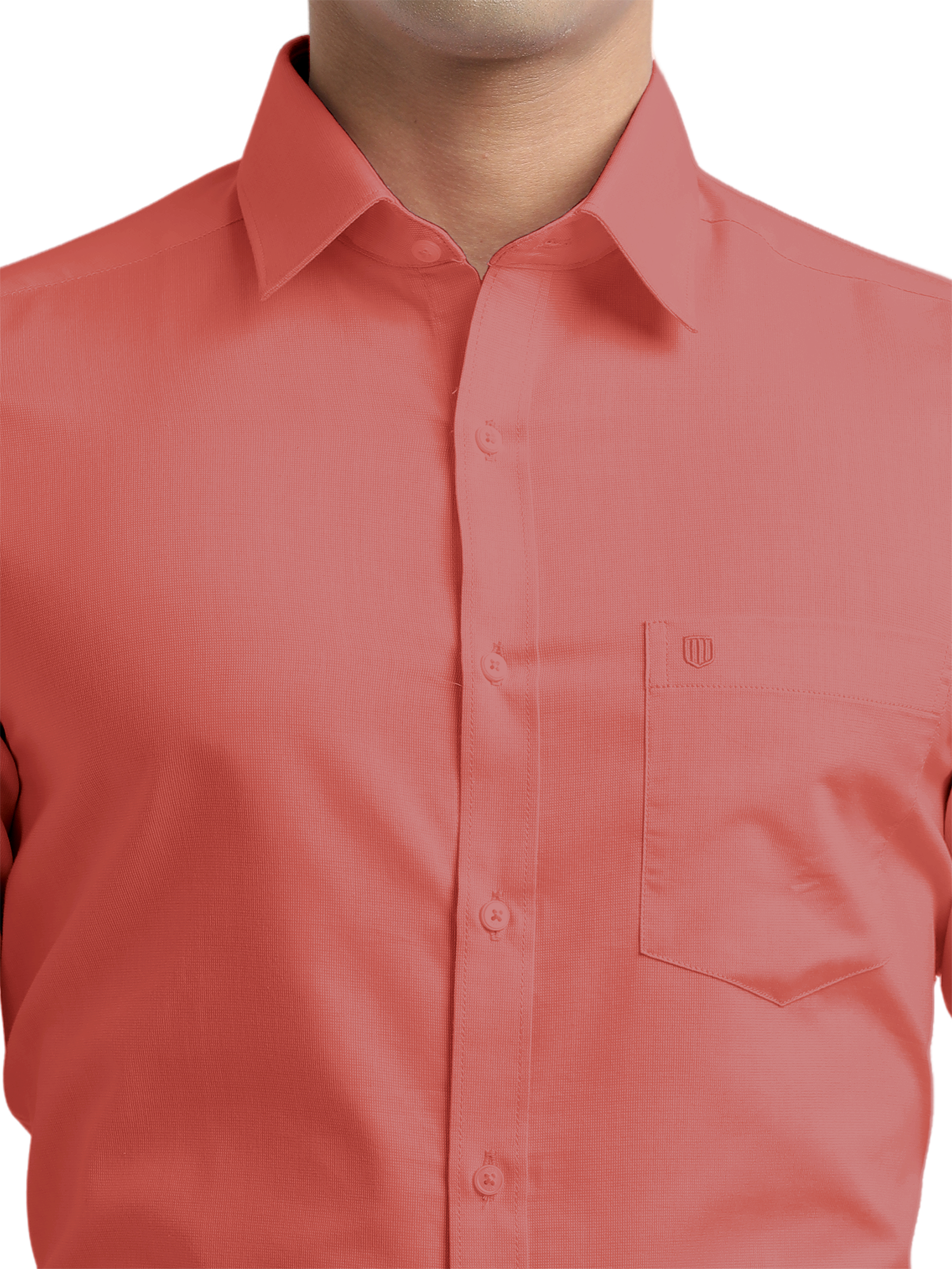 Dark Peach Micro Dobby Solid Shirt