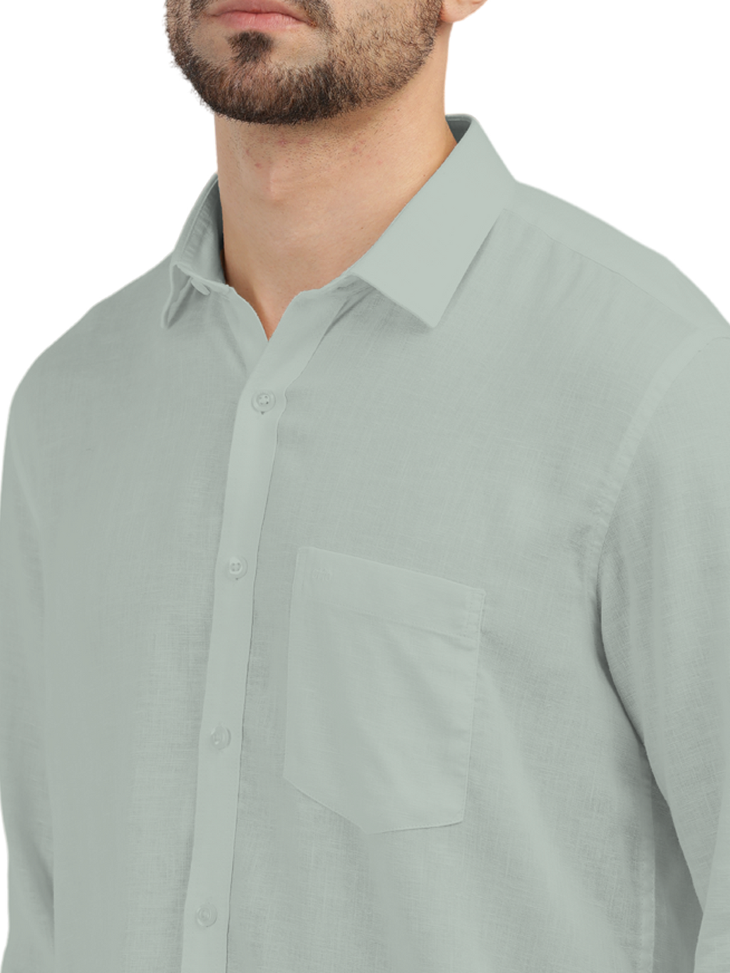 Apple Green Linen Blend Solid Shirt