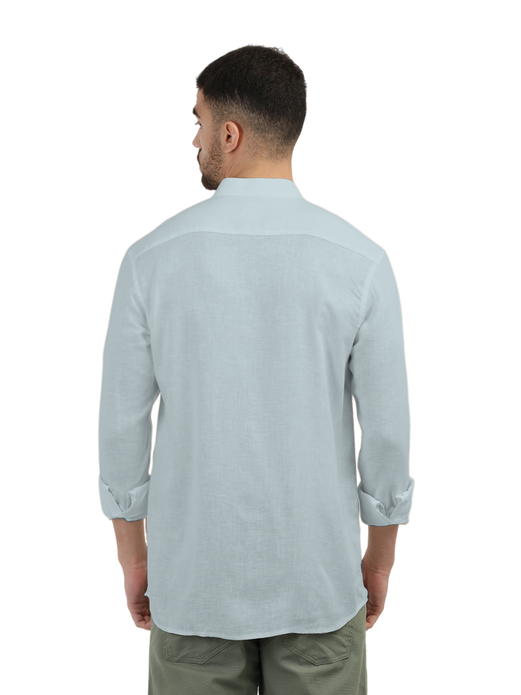 Mist Blue Solid Casual Shirt