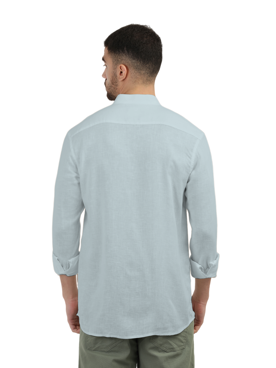 Mist Blue Solid Casual Shirt