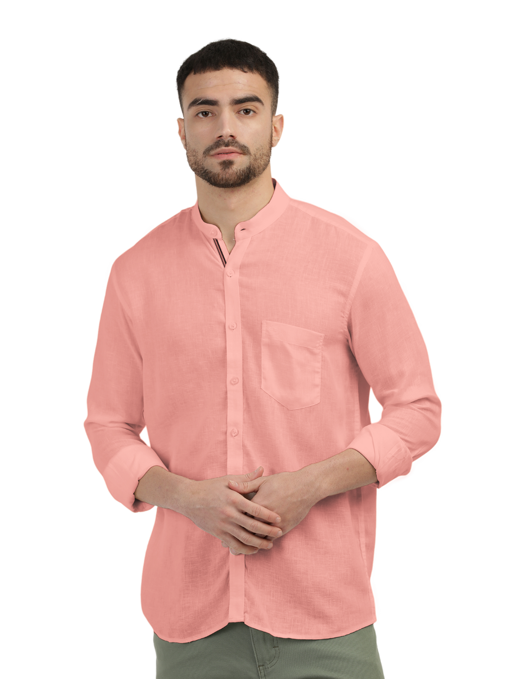 Coral Solid Casual Shirt