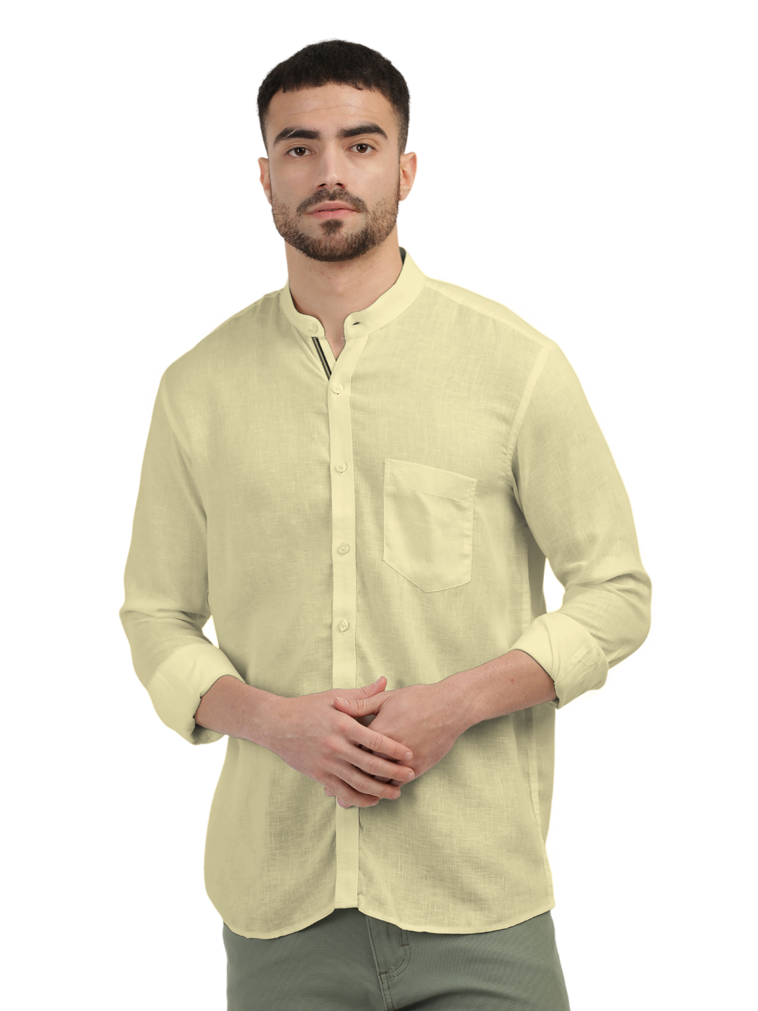 Butter Yellow Solid Casual Shirt