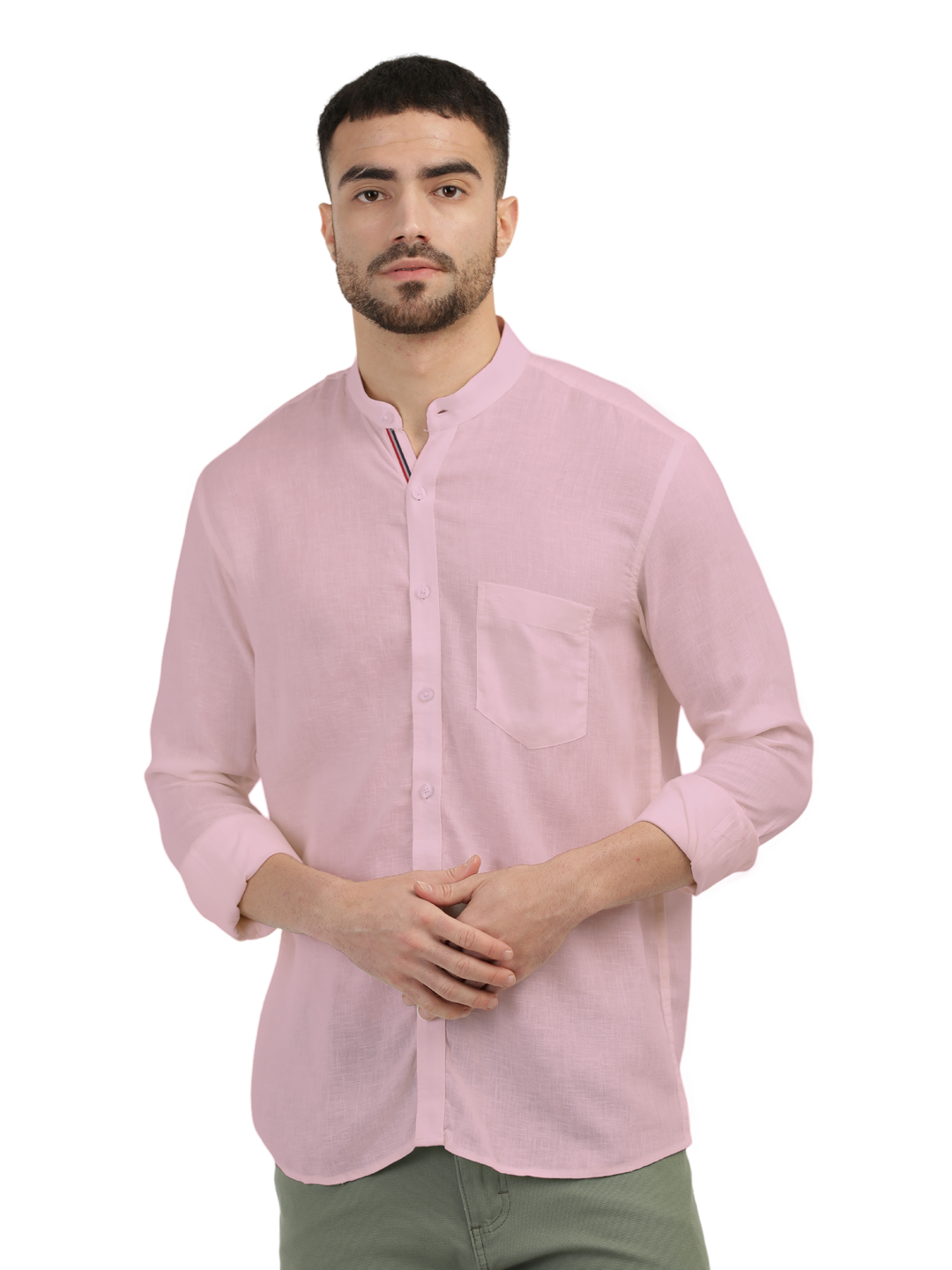 Baby Pink Solid Casual Shirt