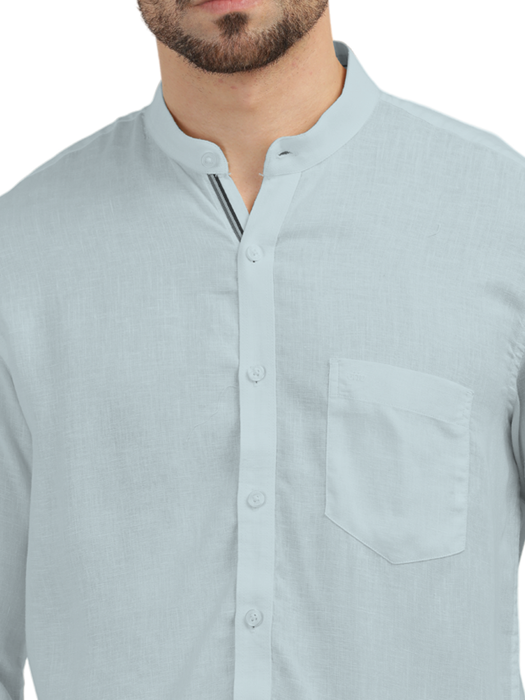 Mist Blue Solid Casual Shirt