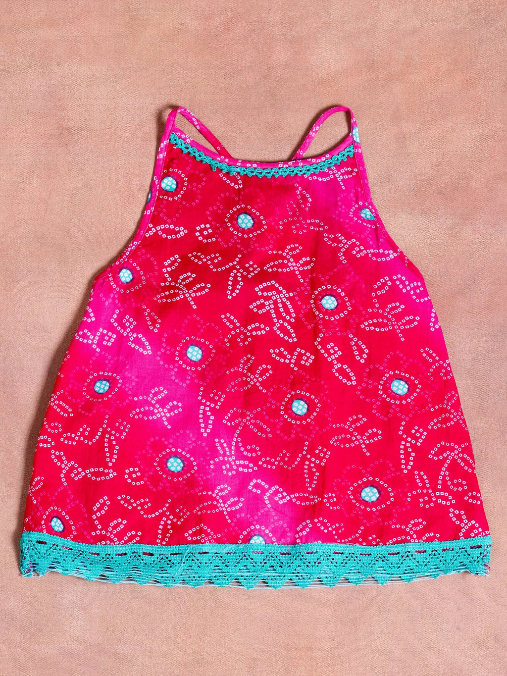 Kids Pink Printed Cotton Co-Ords