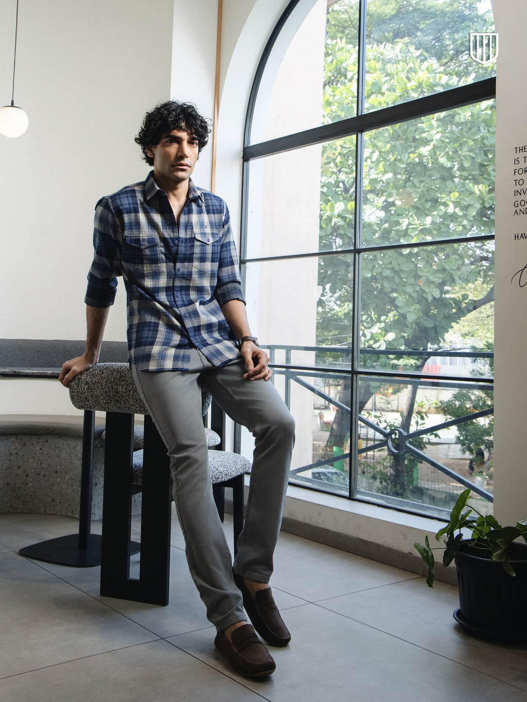 Blue Checkered Casual Cotton Shirt