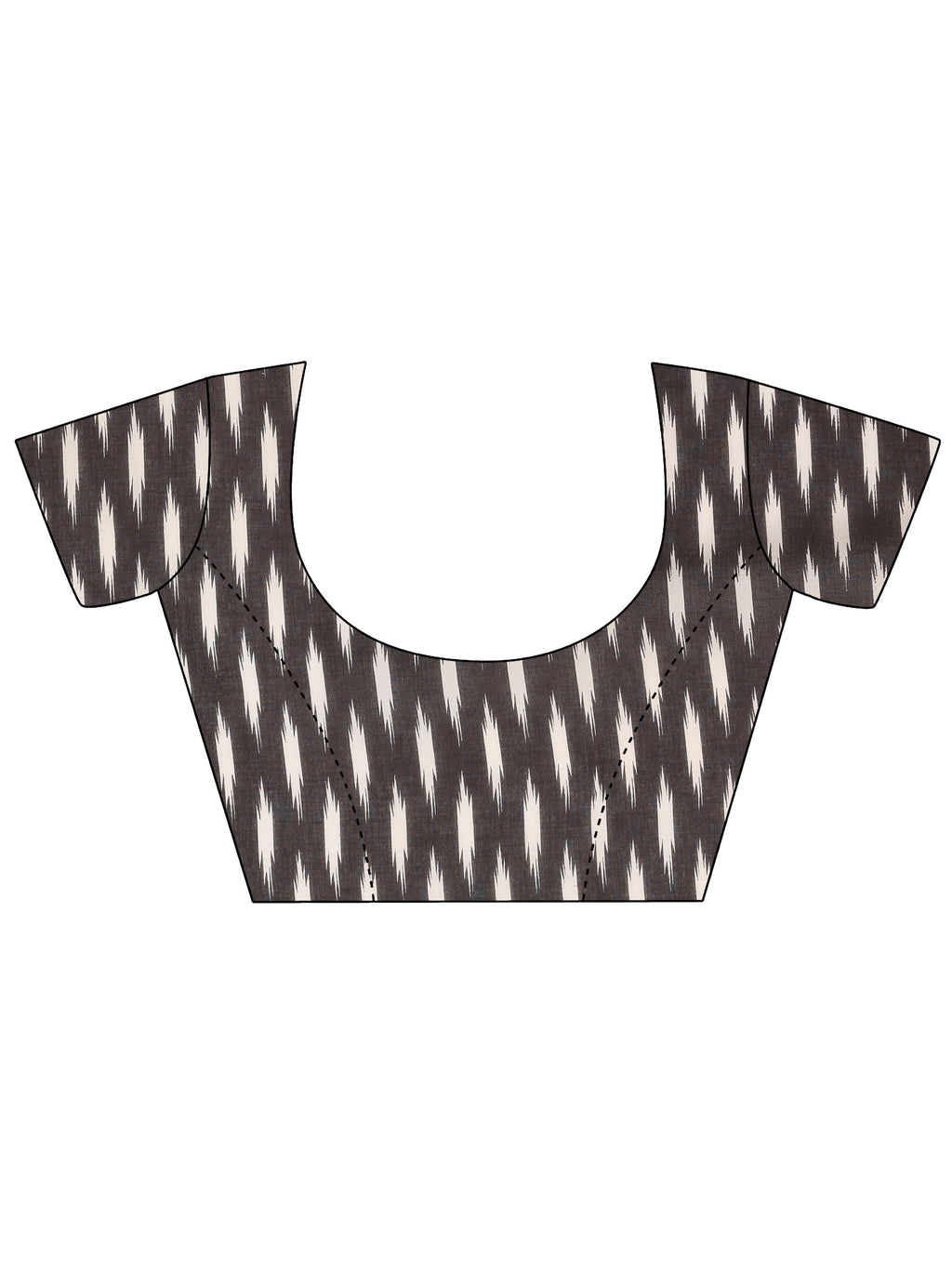 Grey Printed Leheriya Cotton Saree With Unstitched Blouse Piece