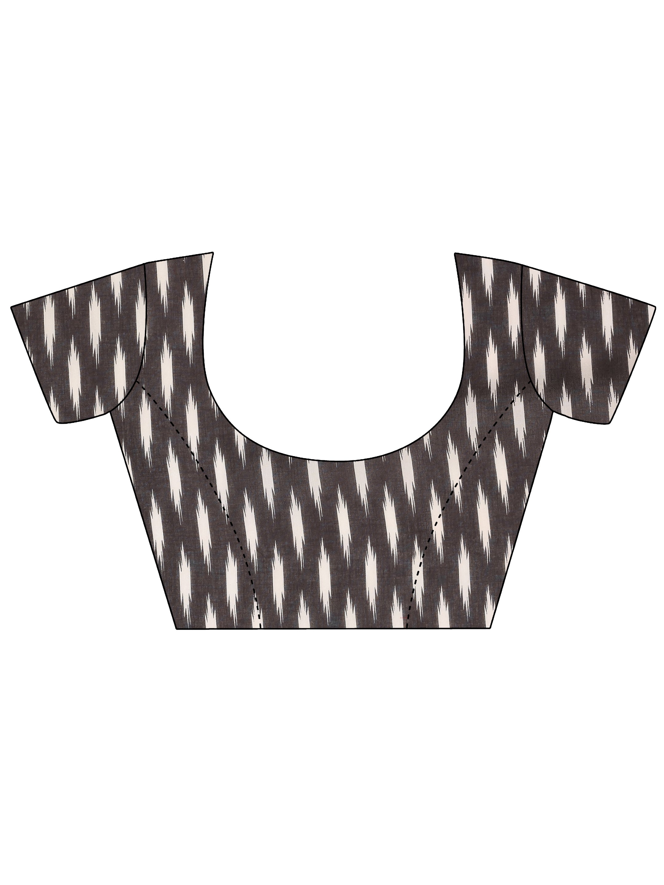 Grey Printed Leheriya Cotton Saree With Unstitched Blouse Piece