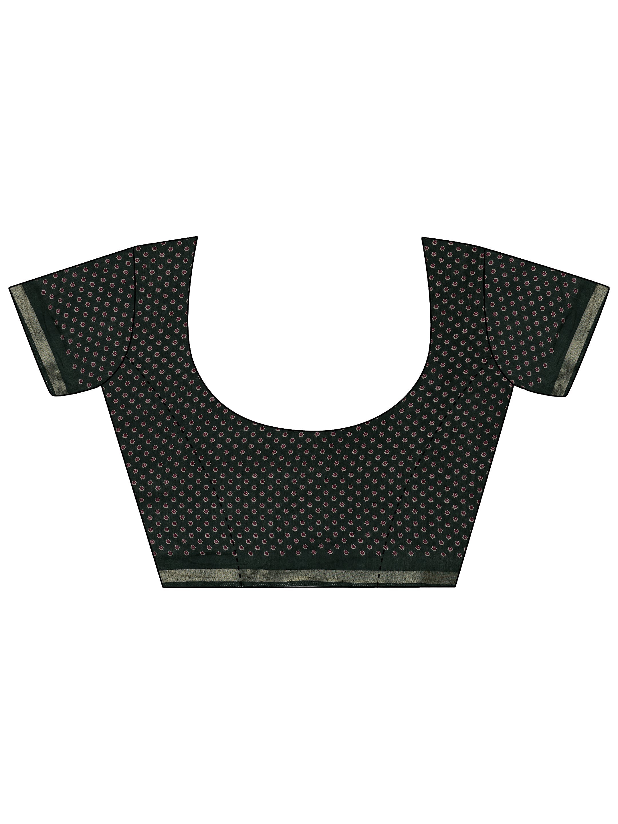 Maroon Printed Silk Blend Saree With Unstitched Blouse Piece