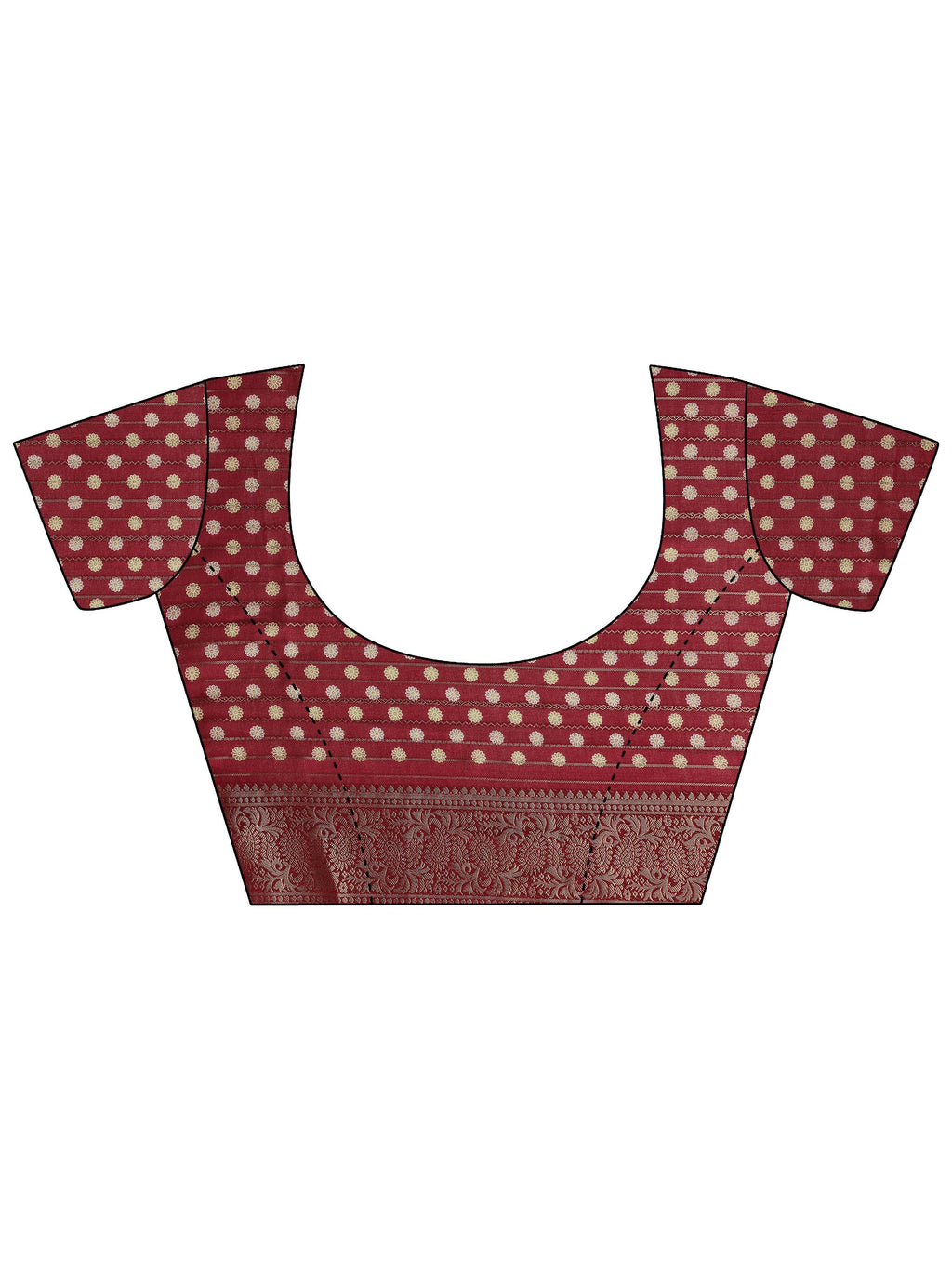 Burgundy Woven Design Georgette Saree With Unstitched Blouse Piece