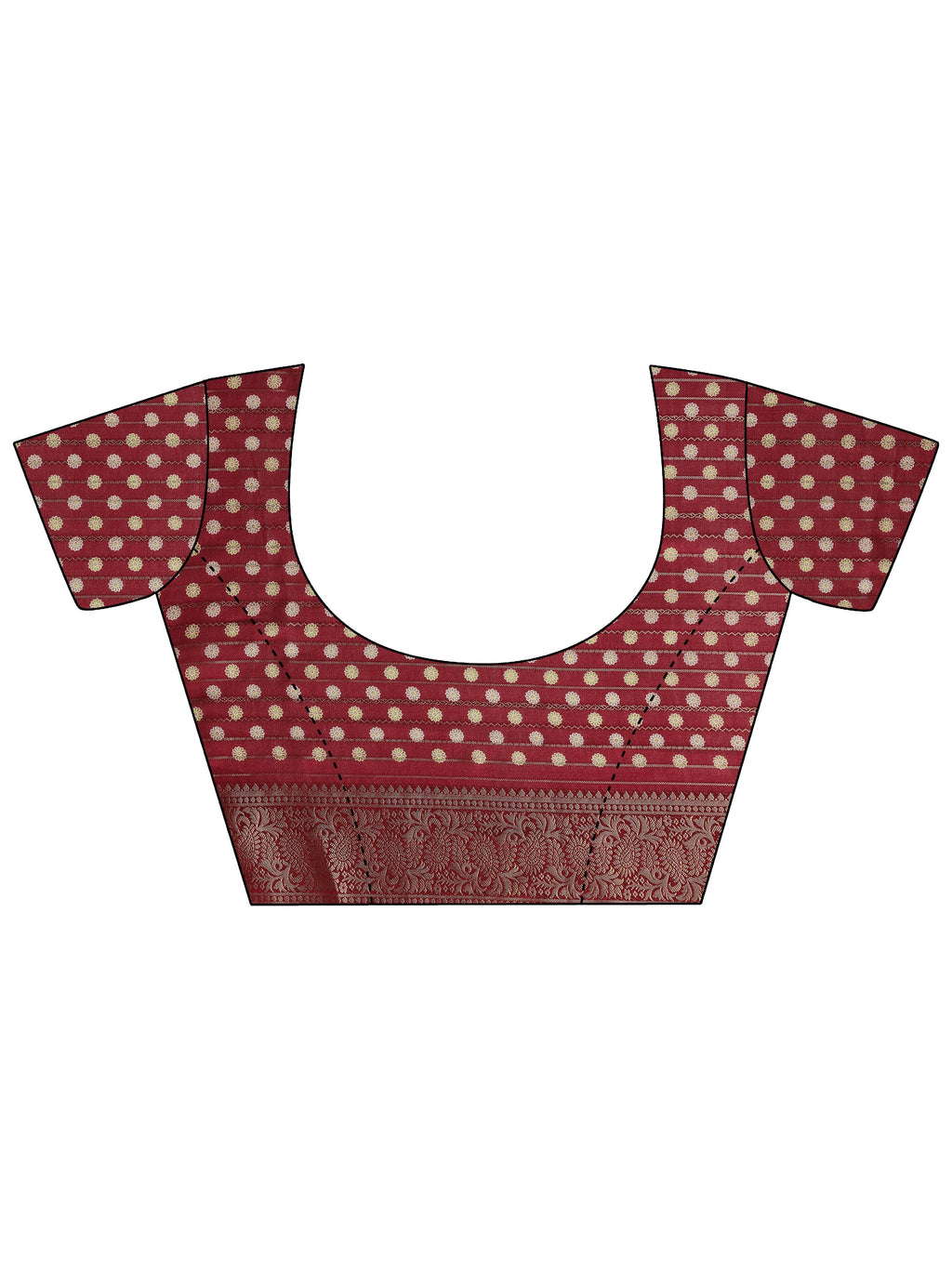 Burgundy Woven Design Georgette Saree With Unstitched Blouse Piece