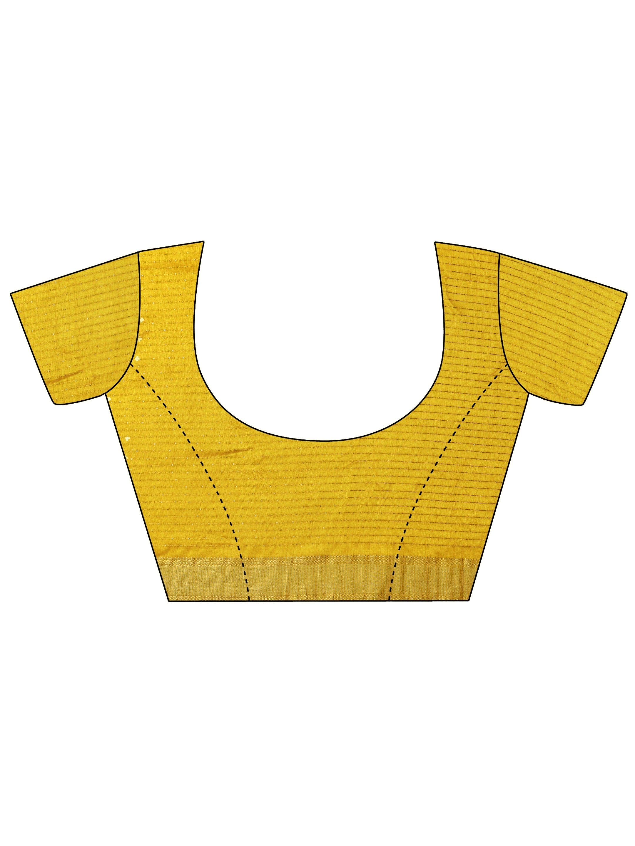 Mustard Printed Silk Blend Saree With Unstitched Blouse Piece