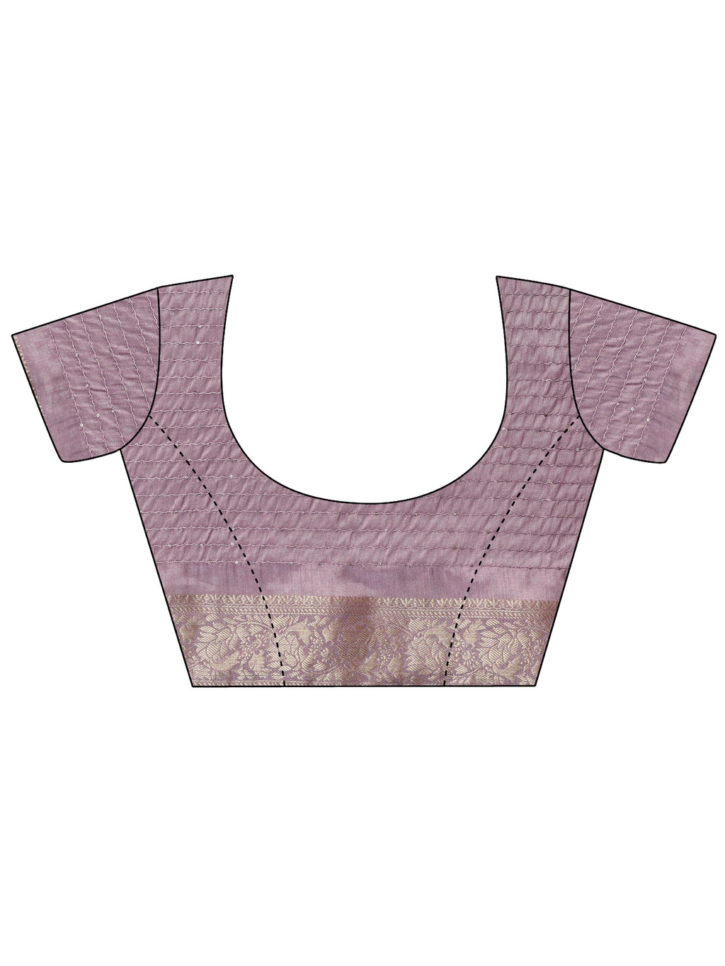 Mauve Printed Silk Blend Saree With Unstitched Blouse Piece