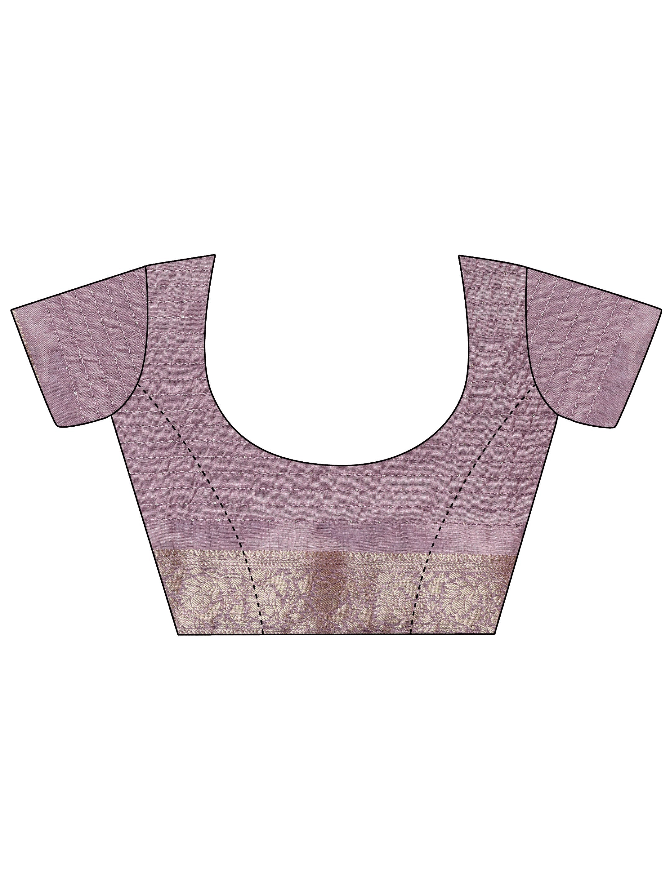 Mauve Printed Silk Blend Saree With Unstitched Blouse Piece