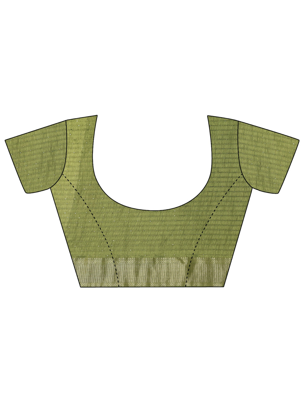 Green Printed Silk Blend Saree With Unstitched Blouse Piece