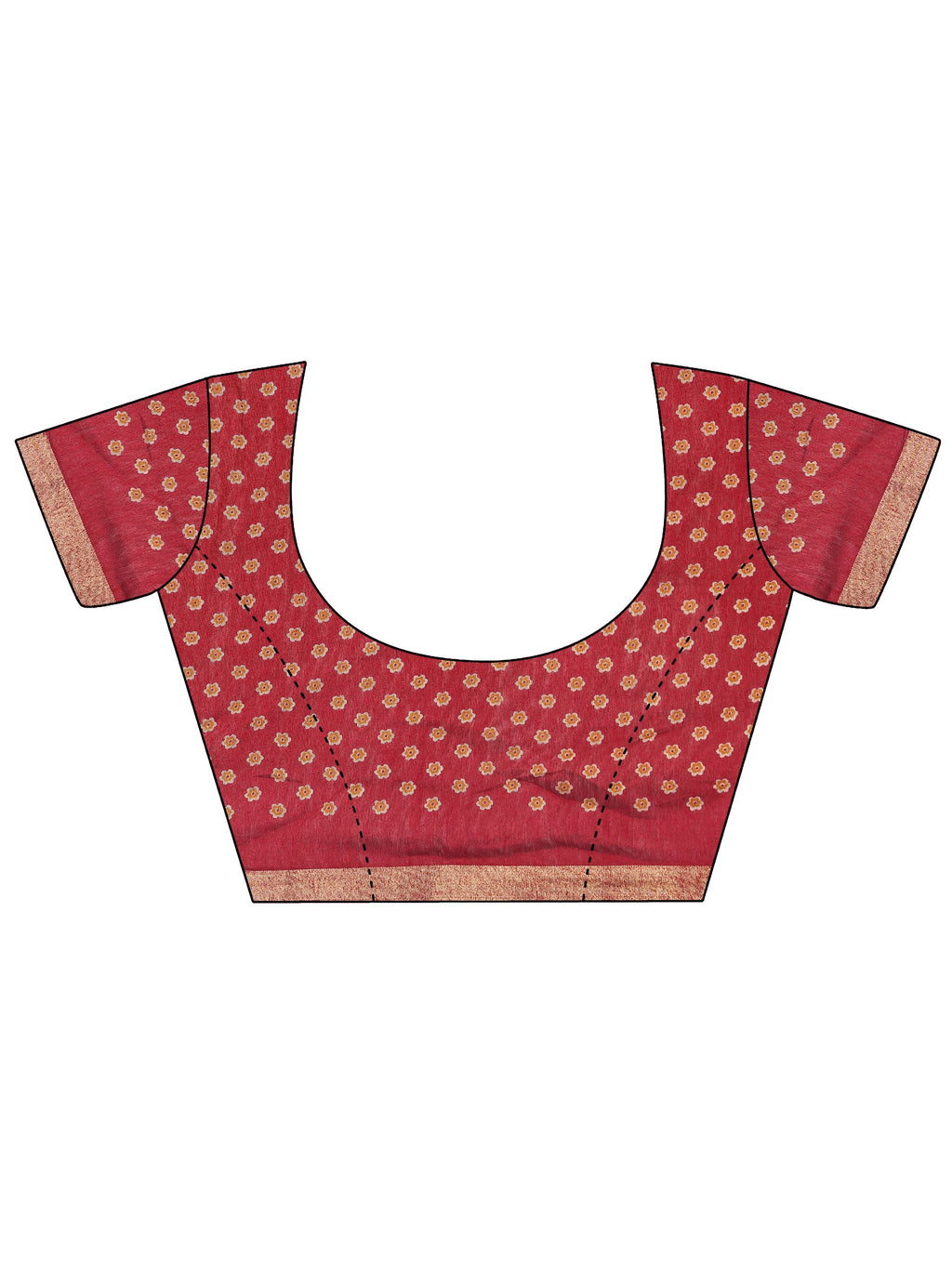 Mustard Printed Cotton Blend Saree With Unstitched Blouse Piece