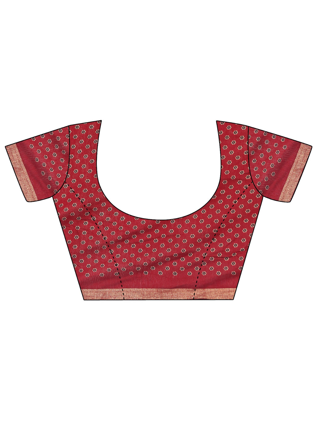 Black Printed Cotton Blend Saree With Unstitched Blouse Piece