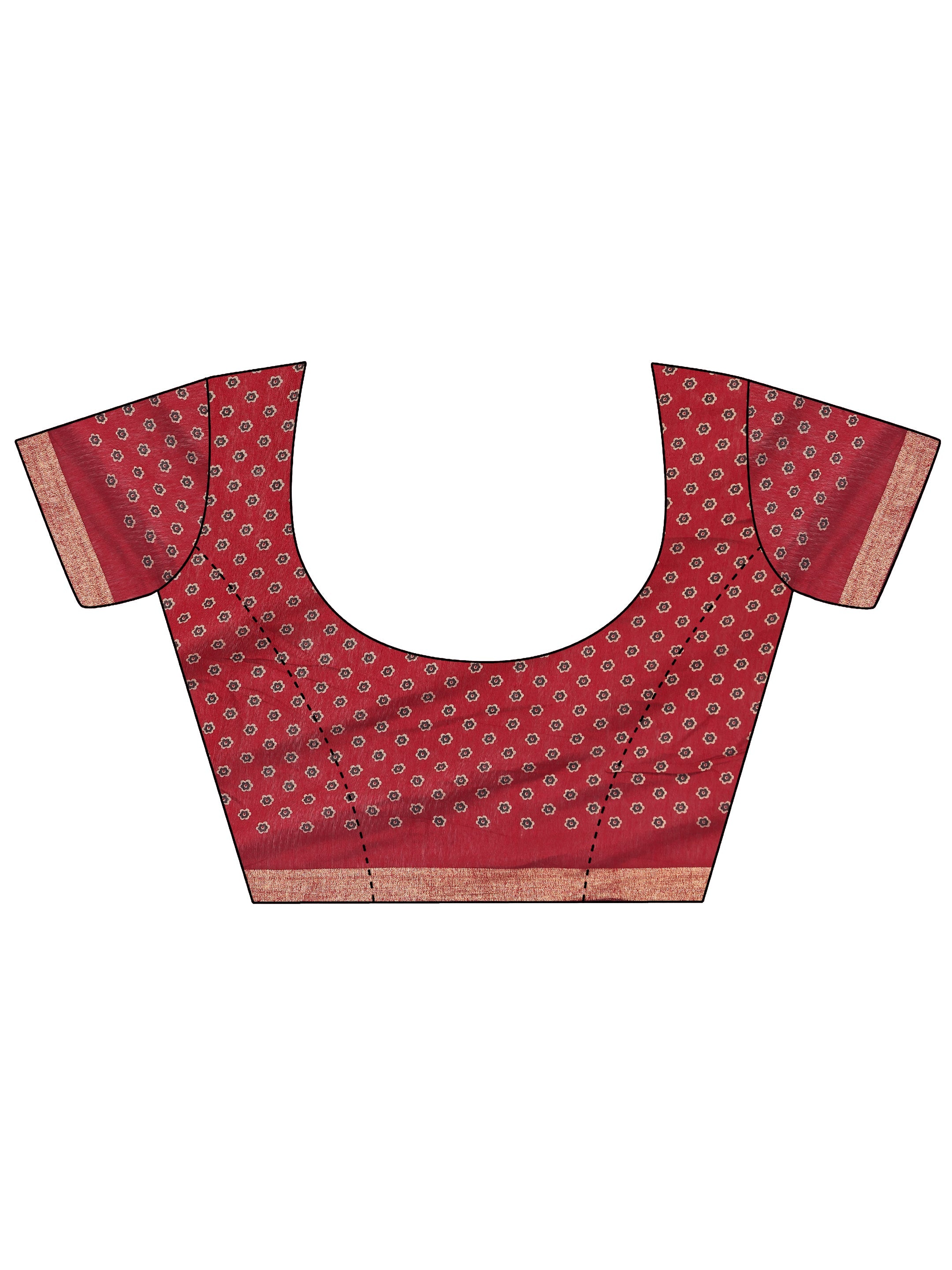 Black Printed Cotton Blend Saree With Unstitched Blouse Piece