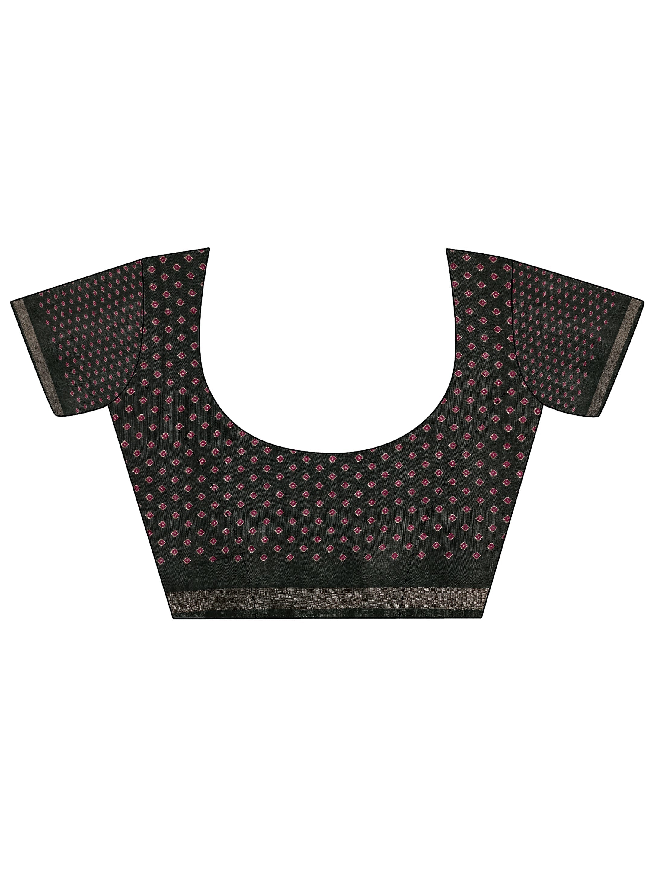 Beige Printed Cotton Saree With Unstitched Blouse Piece