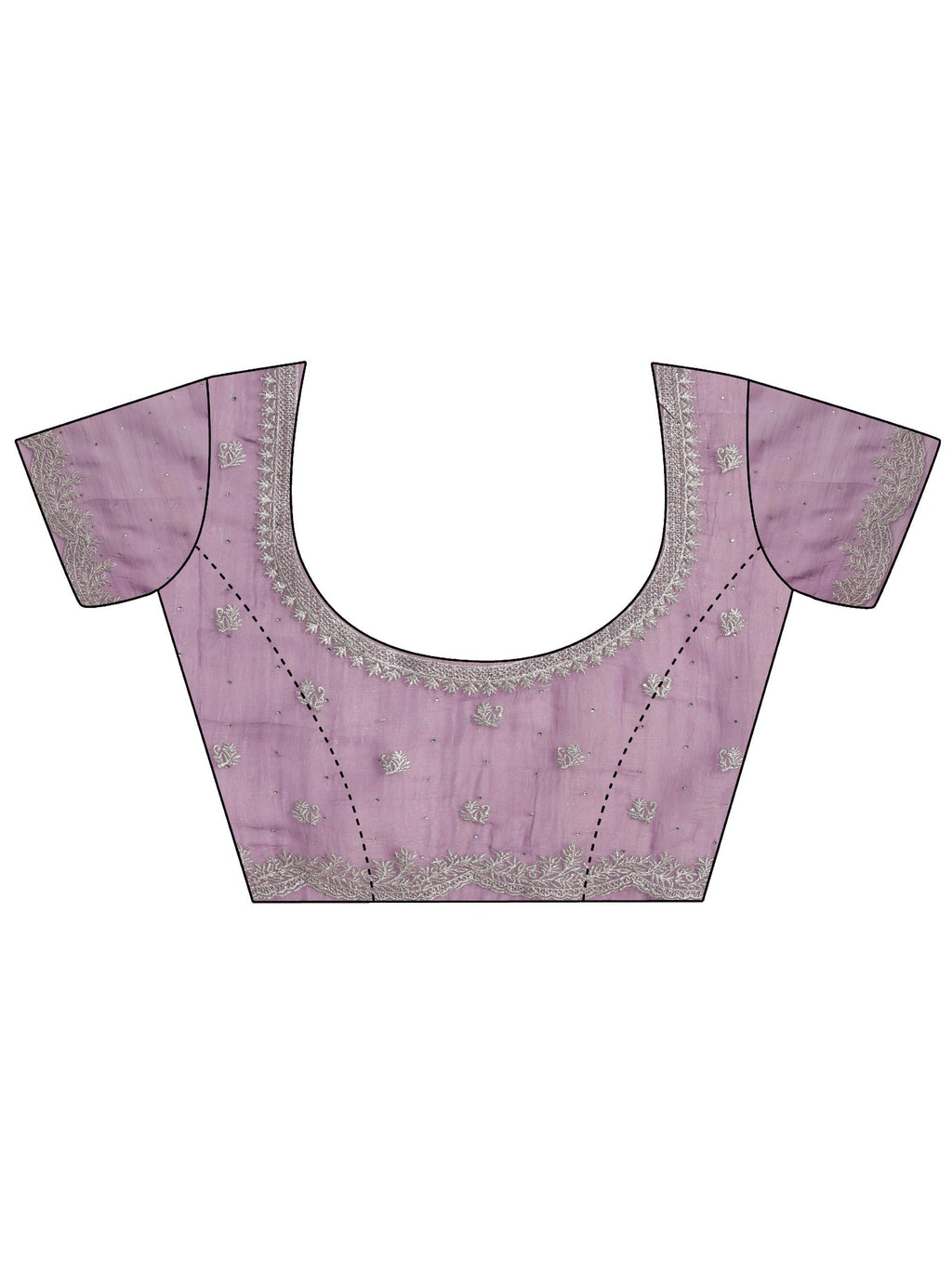 Lavender Embellished Silk blend Saree With Unstitched Blouse Piece