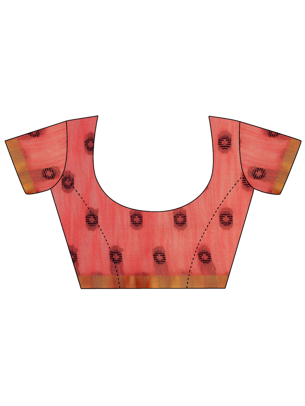 Peach Woven Design Silk Saree With Unstitched Blouse Piece