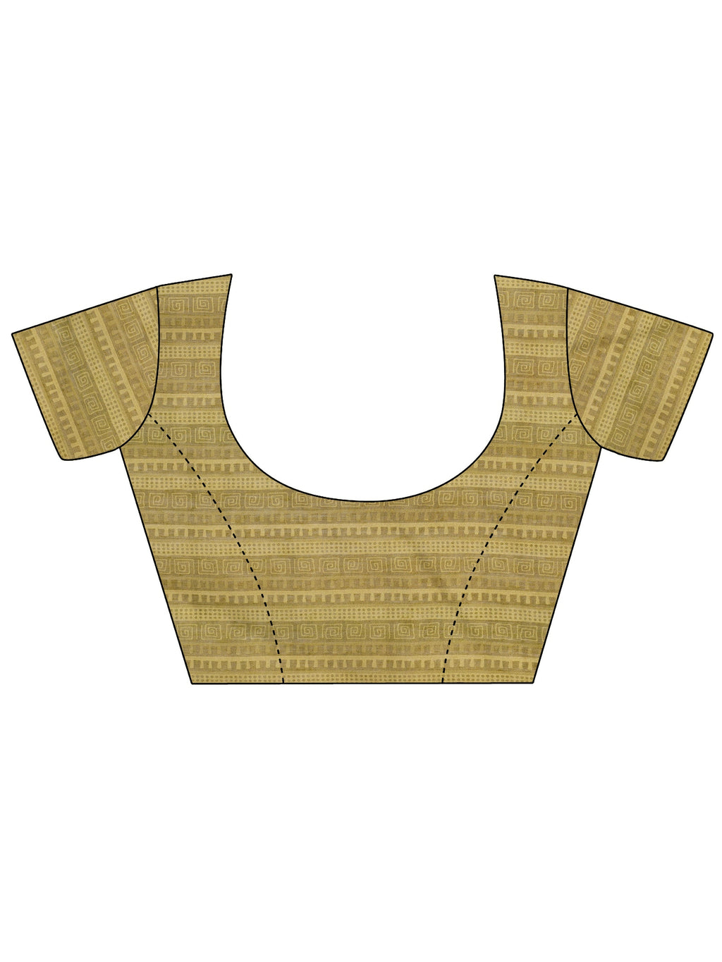 Olive Printed Silk Saree With Unstitched Blouse Piece