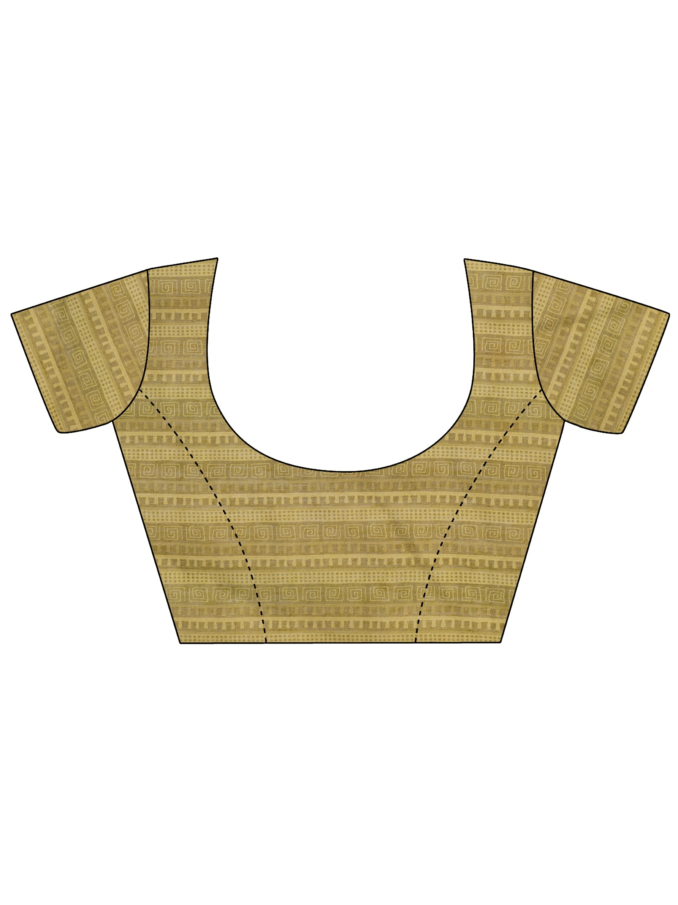 Olive Printed Silk Saree With Unstitched Blouse Piece