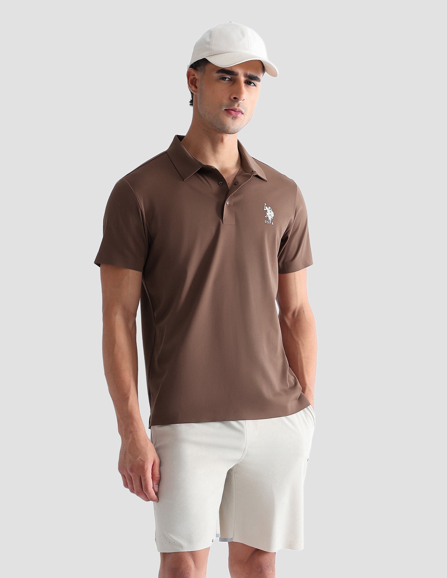 Brand Embossed Active Polo Shirt