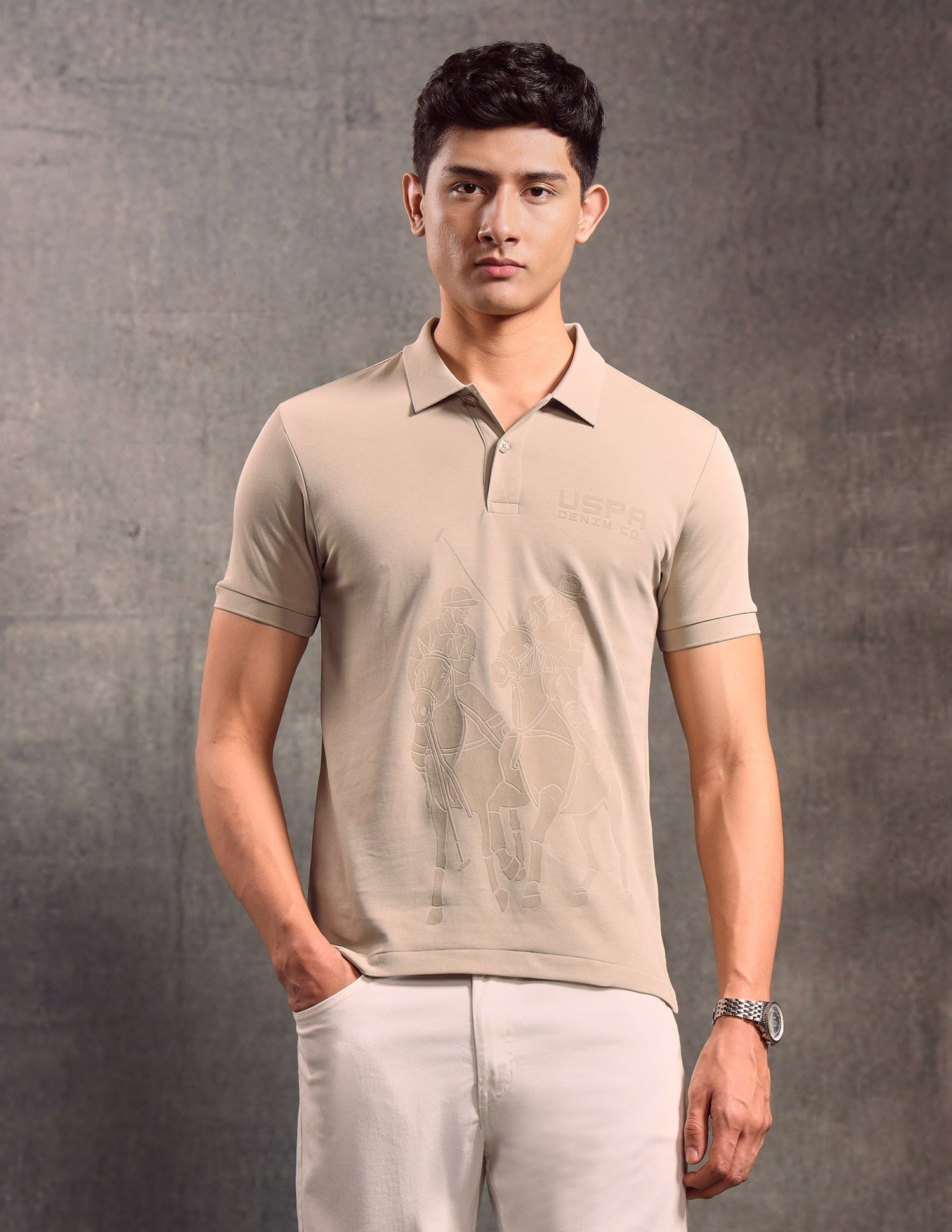 Graphic Printed Regular Fit Polo shirt