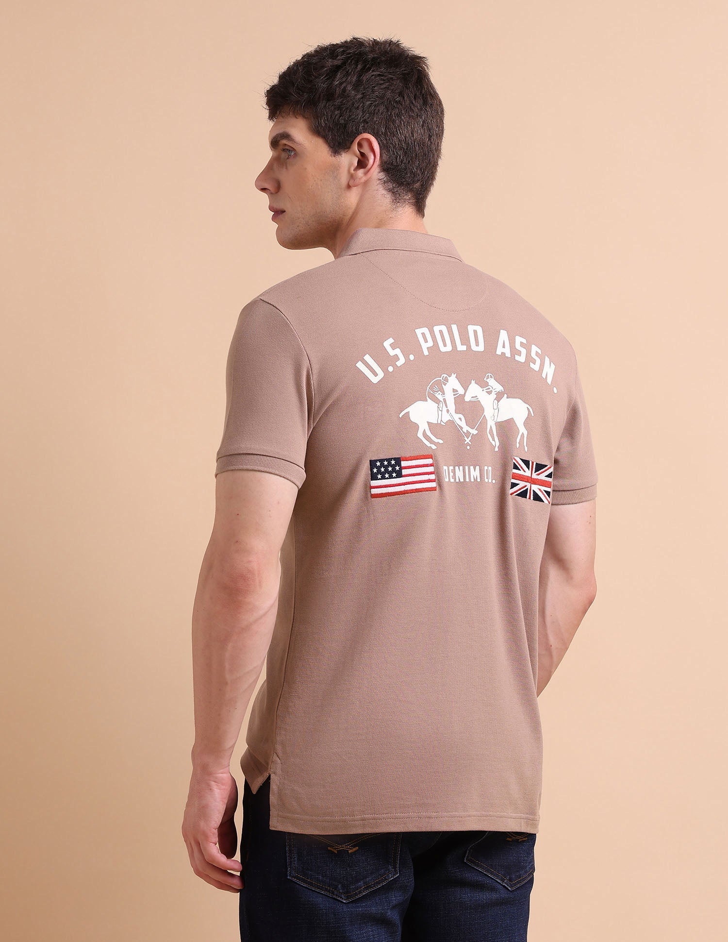 Brand Printed Muscle Fit Polo Shirt