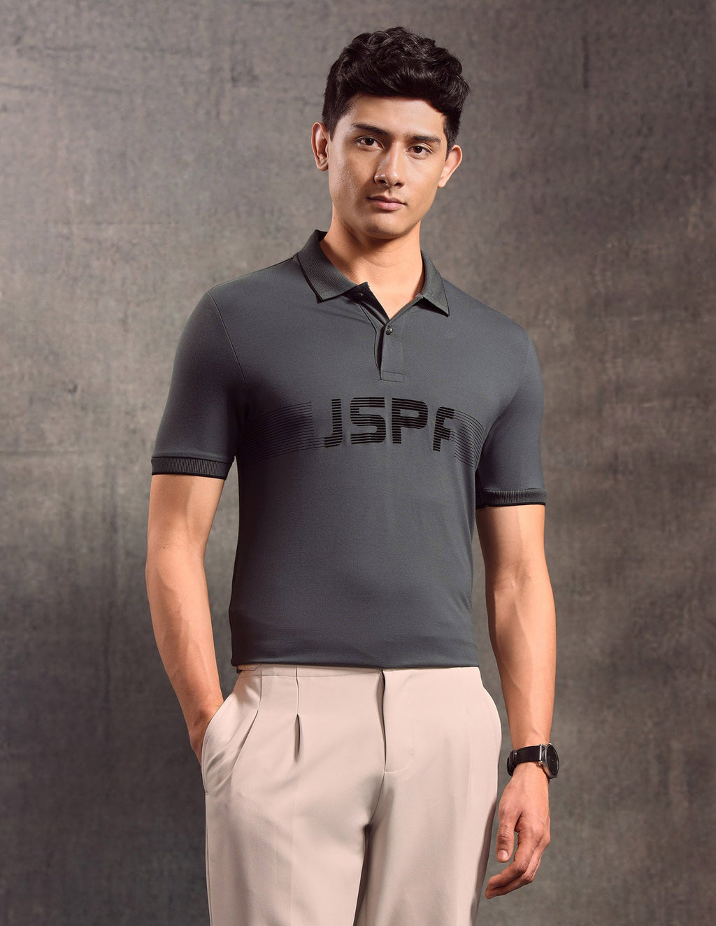 Brand Printed Muscle Fit Polo shirt