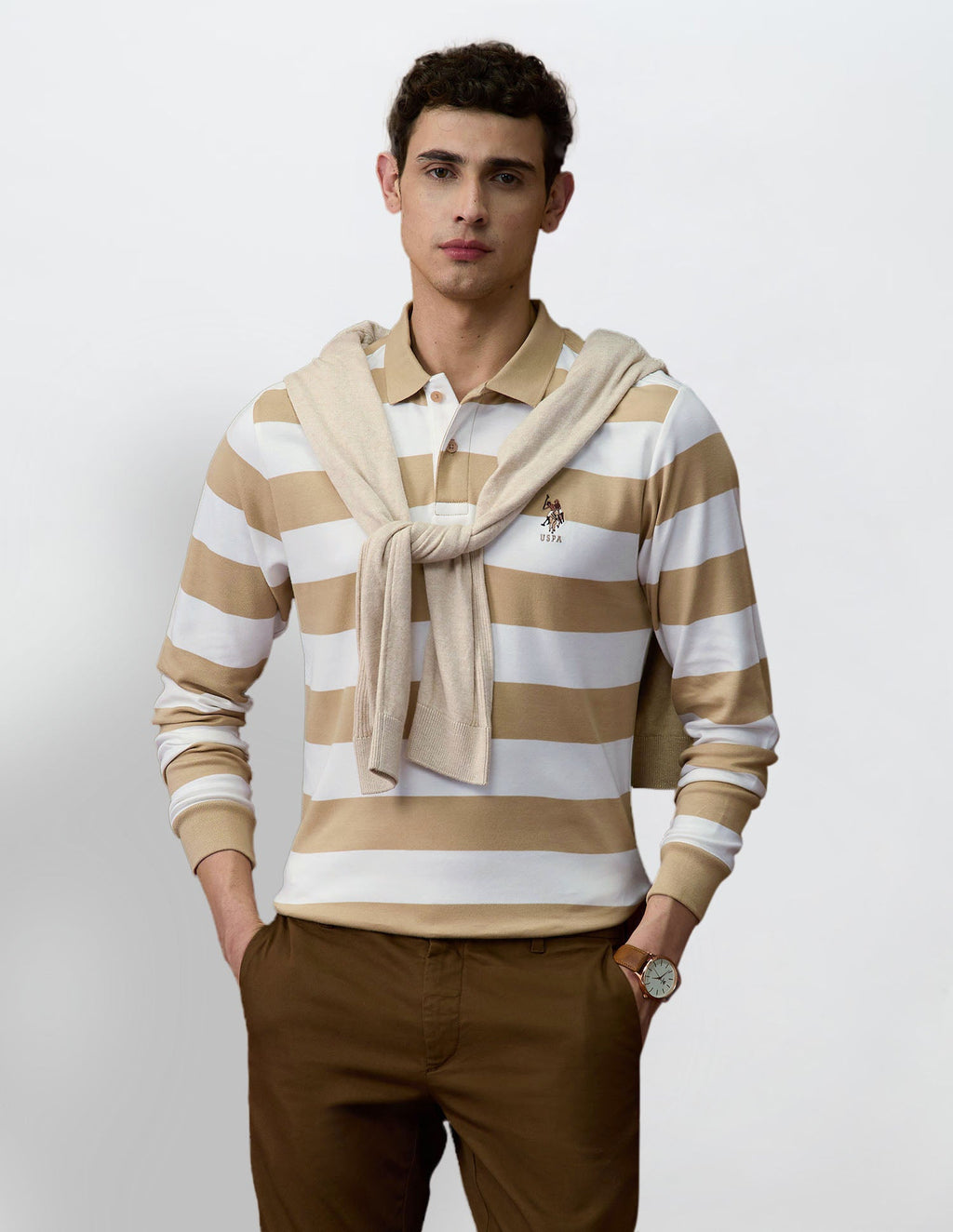 Horizontal Striped Varsity Theatre Polo Shirt