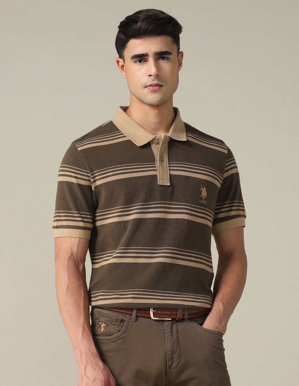 Horizontal Striped Regular Fit Polo Shirt