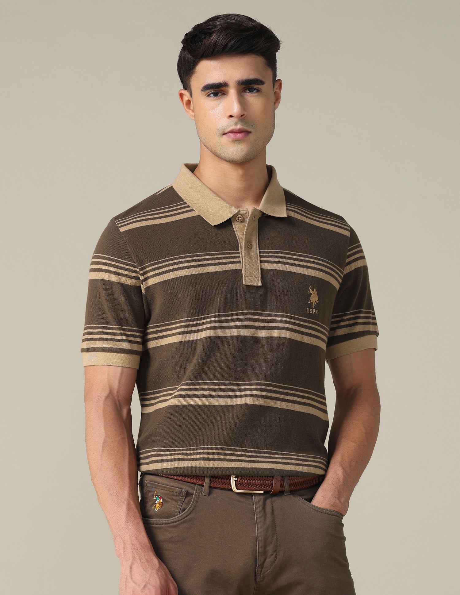 Horizontal Striped Regular Fit Polo Shirt