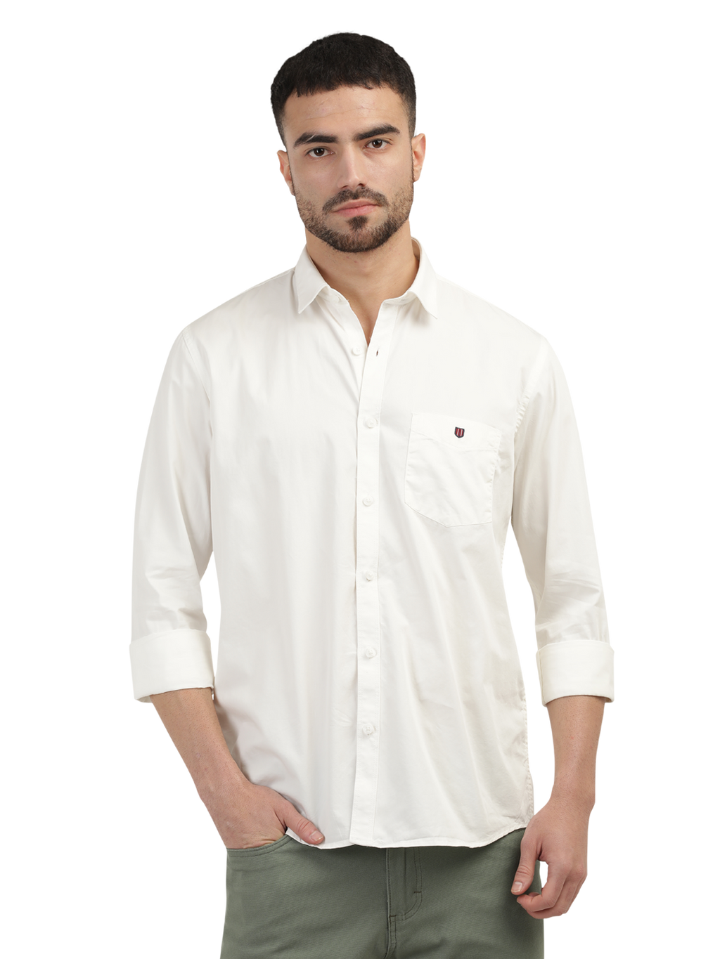 Ivory Twill Solid Shirt