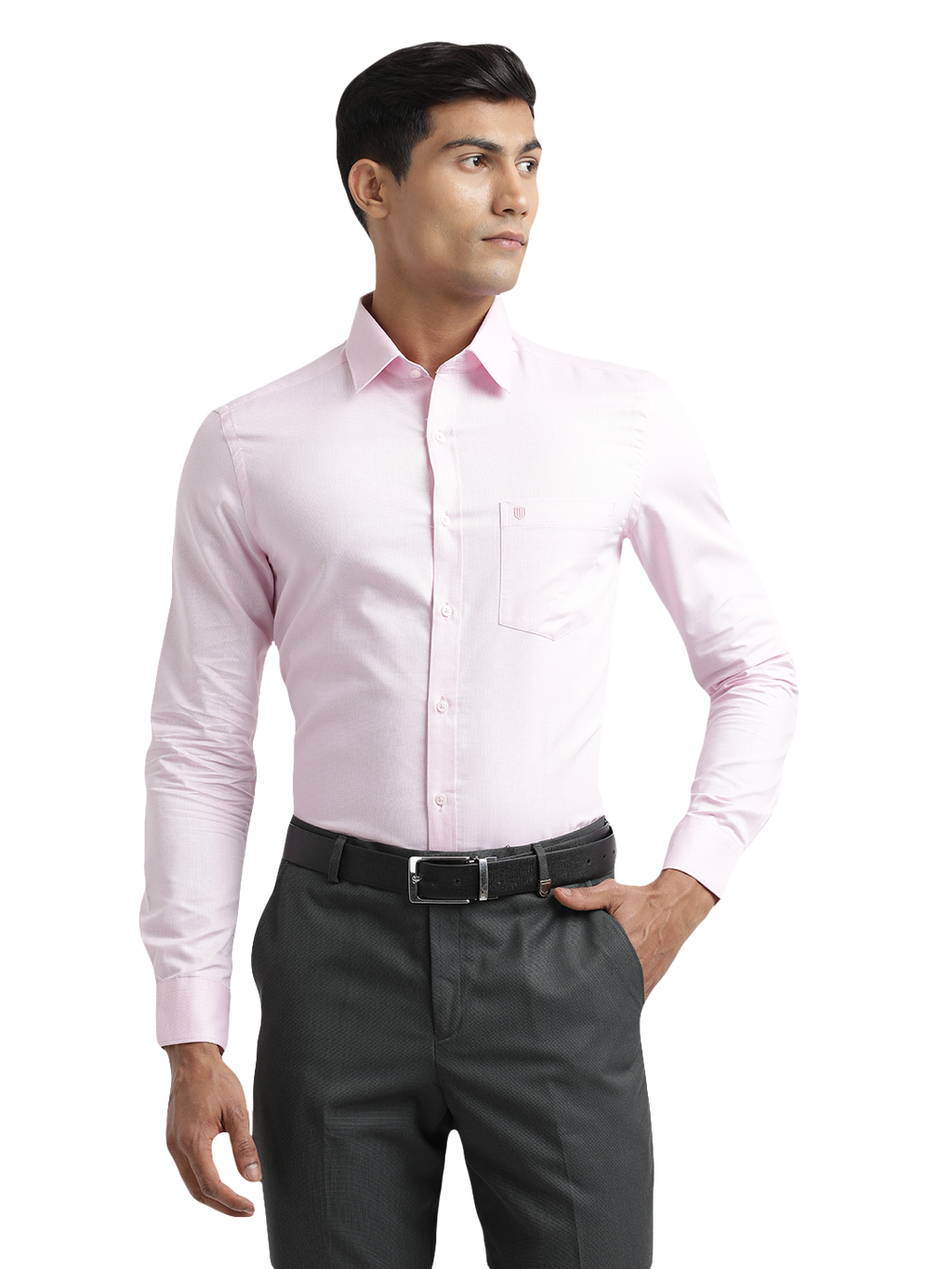 Baby Pink Micro Dobby Solid Shirt