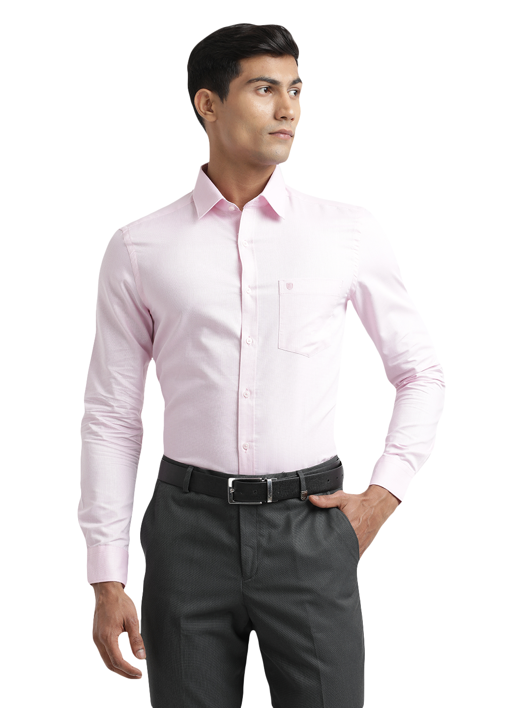 Baby Pink Micro Dobby Solid Shirt
