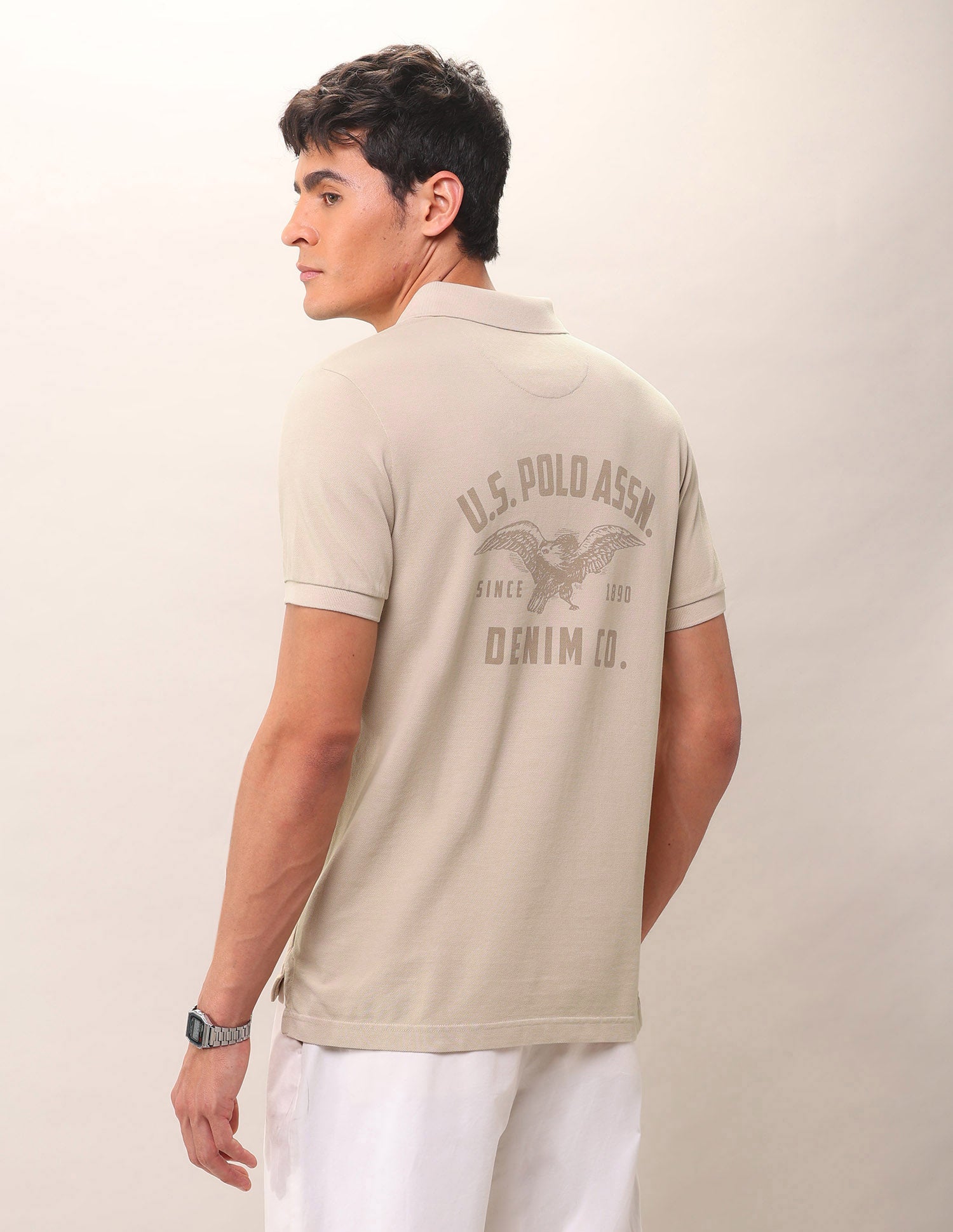 Brand Printed Pure Cotton Polo Shirt