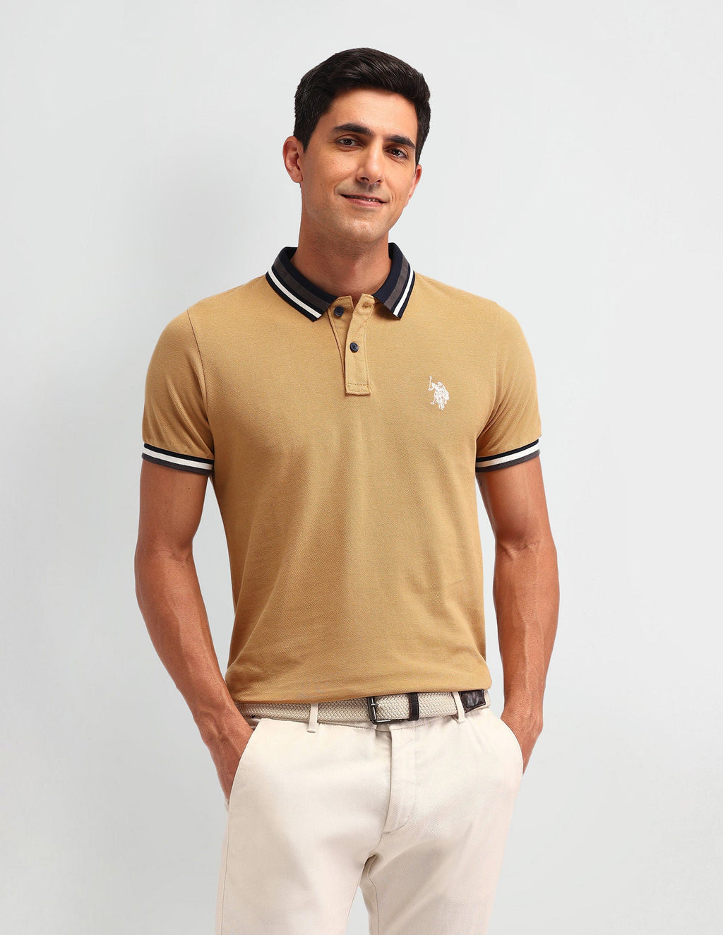 Outdoor Muscle Fit Solid Polo Shirt