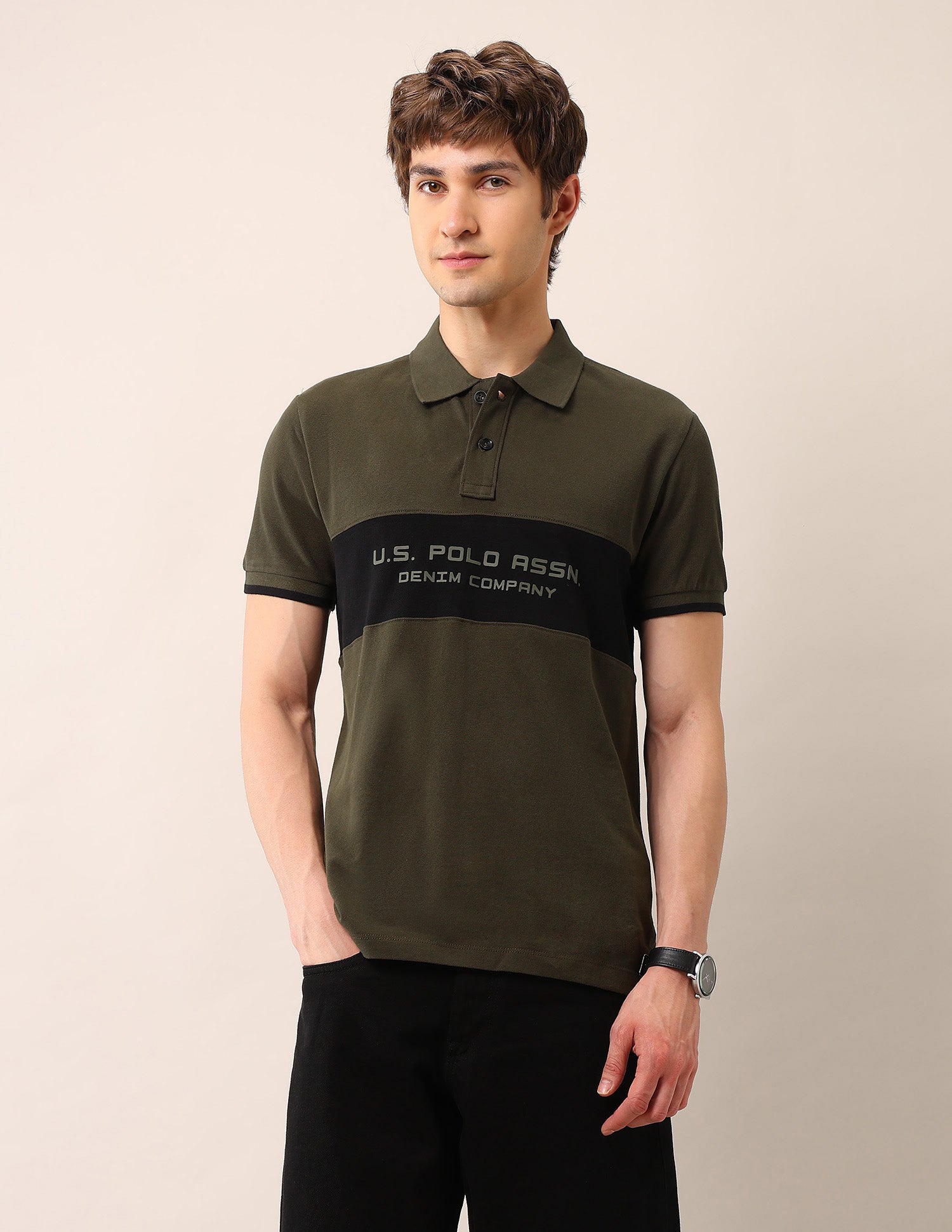 Brand Printed Pure Cotton Polo Shirt