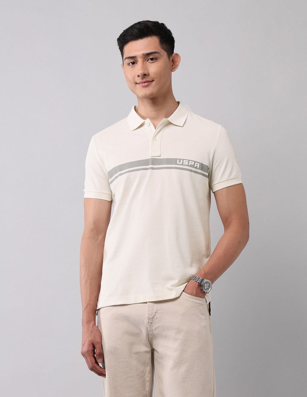 Horizontal Striped Black Label Polo Shirt