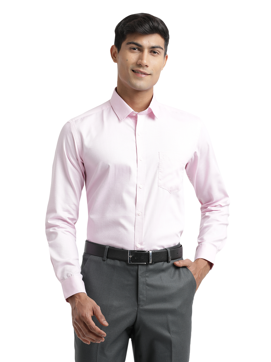 Baby Pink Micro Dobby Solid Shirt
