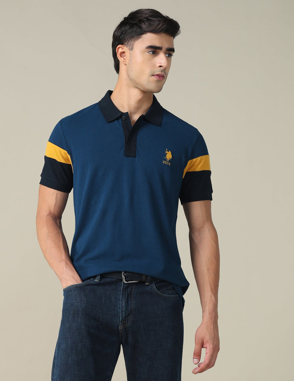 Colourblocked Regular Fit Polo Shirt